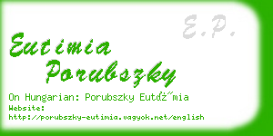 eutimia porubszky business card